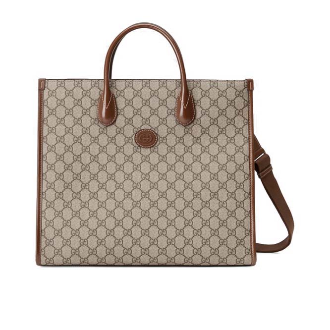 GUCCI MEDIUM TOTE WITH INTERLOCKING&G  674148 92THG 8563 （37.5*33*15.5cm）